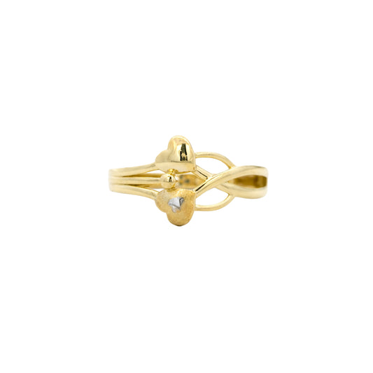 Floral Twist Accent Gold Ring