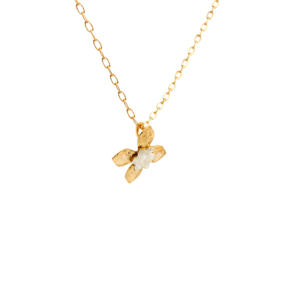 Golden Blossom Charm Gold Necklace