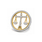 The Eminence Lawyer Single Line Skeleton Diamond Brooch in 925 Silver with Yellow Finish