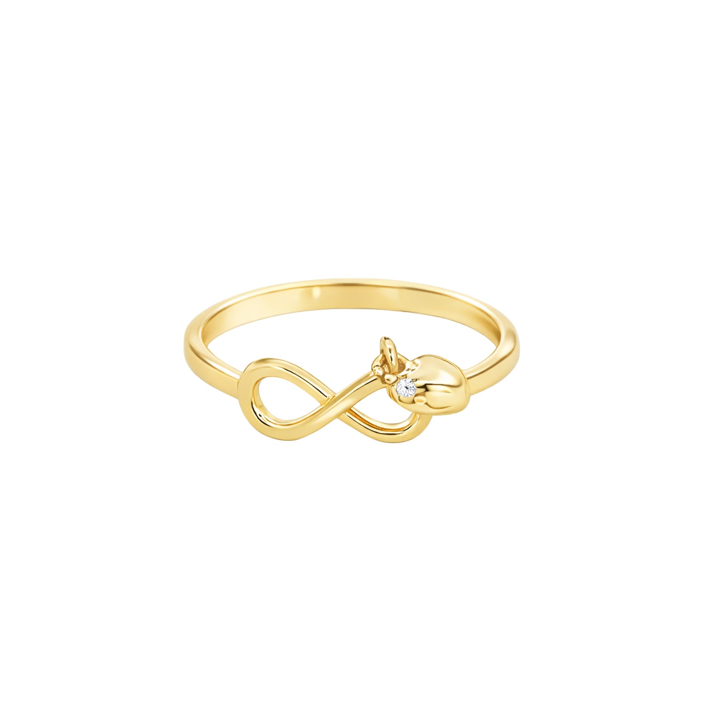 Infinity Bow Gold Accent Ring