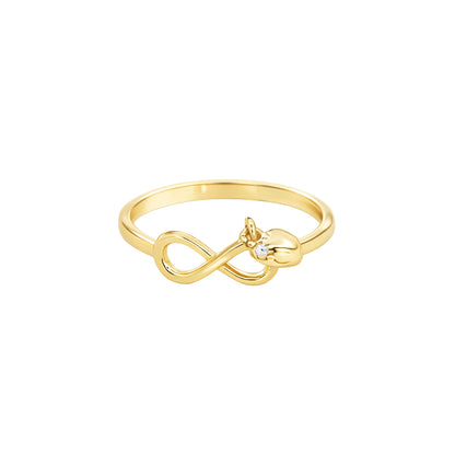 Infinity Bow Gold Accent Ring