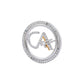 The Classic CA Single Line Double Tick Skeleton Diamond Brooch in 925 Silver with White Finish