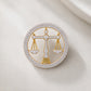 The Eminence Lawyer Double Line Skeleton Diamond Brooch in 925 Silver with Yellow Finish
