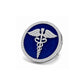 The Prestige Doctor Diamond Brooch in 925 Silver with Blue Enamel and White Finish