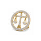 The Eminence Lawyer Double Line Skeleton Diamond Brooch in 925 Silver with Yellow Finish