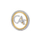 The Classic CA Single Line Double Tick Skeleton Diamond Brooch in 925 Silver with Yellow Finish