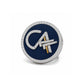 The Grace CA Diamond Brooch in 925 Silver with Navy Blue Enamel