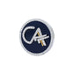 The Grace CA Diamond Brooch in 925 Silver with Navy Blue Enamel