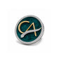 The Laureate CA Diamond Brooch in 925 Silver with Malakite Enamel