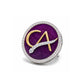 The Laureate CA Diamond Brooch in 925 Silver with Plum Enamel