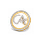 The Classic CA Single Line Double Tick Skeleton Diamond Brooch in 925 Silver with Yellow Finish