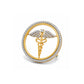The Sovereign Doctor Single Line Skeleton Diamond Brooch in 925 Silver with Yellow Finish