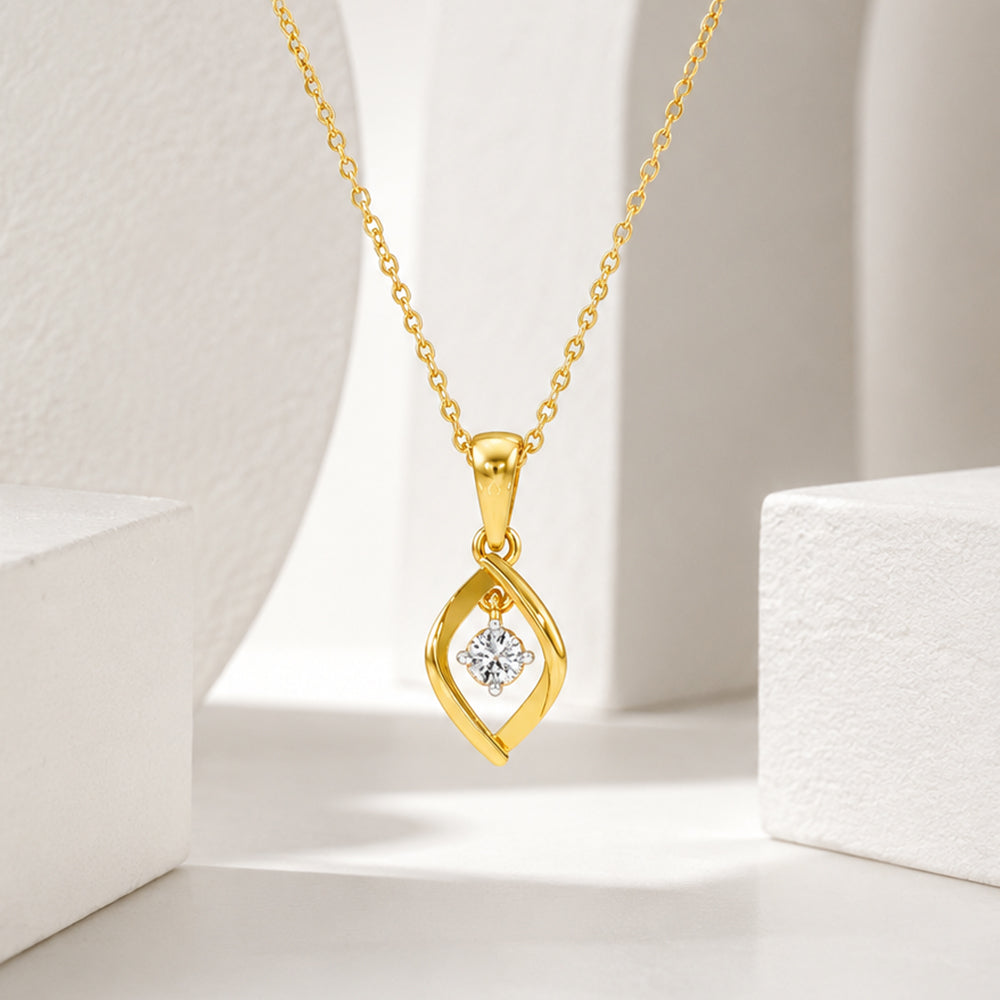 Soft Curve Round Diamond Pendant