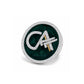 The Grace CA Diamond Brooch in 925 Silver with Malakite Enamel