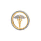 The Sovereign Doctor Single Line Skeleton Diamond Brooch in 925 Silver with Yellow Finish