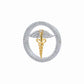 The Sovereign Doctor Double Line Skeleton Diamond Brooch in 925 Silver with Yellow Finish