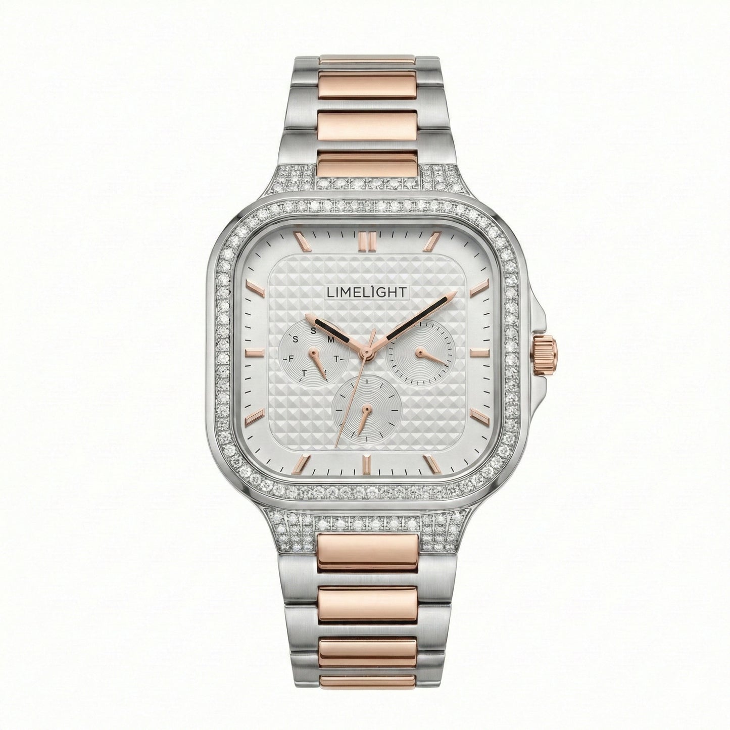 Meridian, 39MM Square Case, Quartz Analogue Watch with Metal Strap for Men, 50M Water Resistance