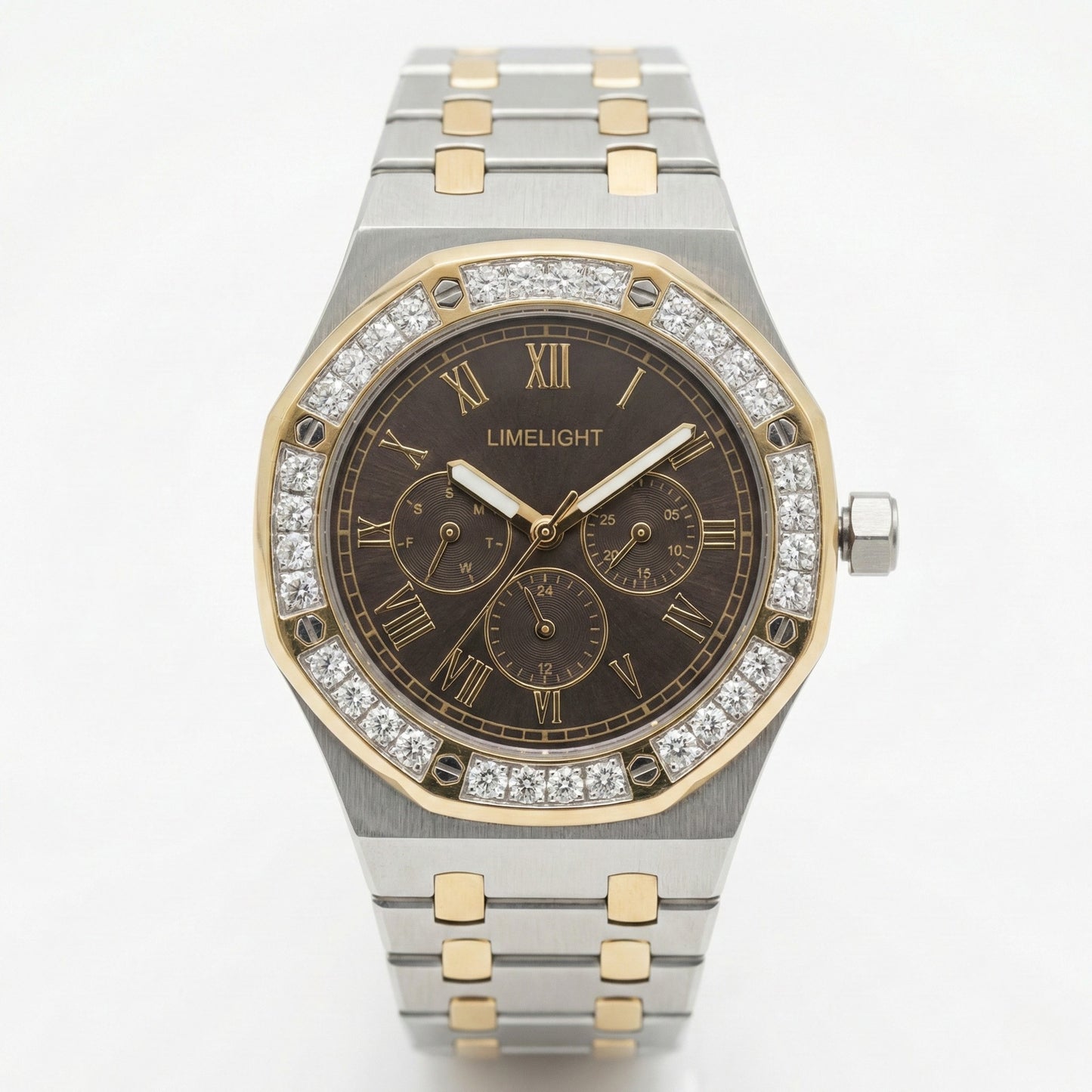Octavia Royale, 42MM Round Case, Quartz Analogue Watch with Metal Strap for Men, 50 MM Water Resistance