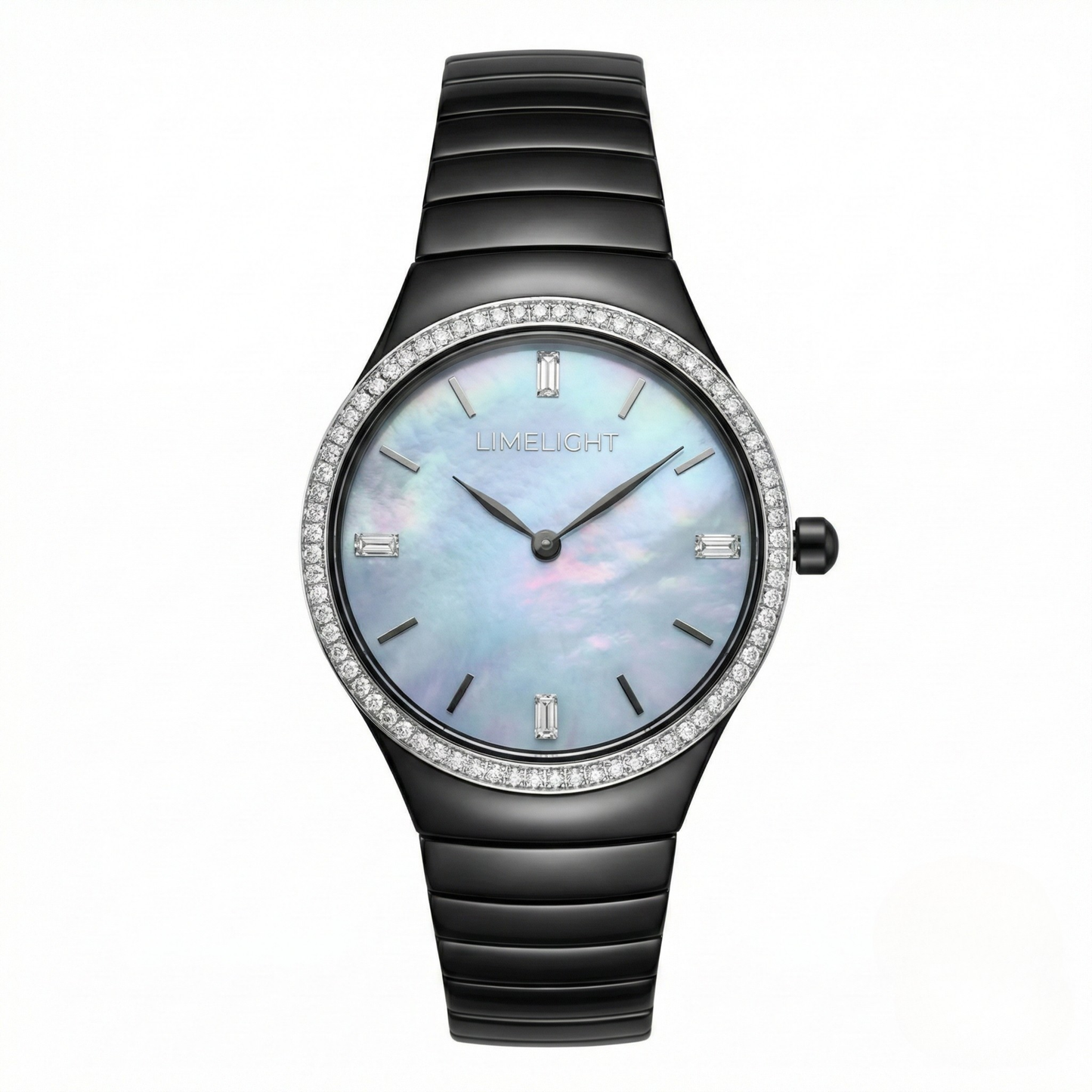 Ethereal Baguette Edition (Mother of Pearls), 34MM Round Case, Quartz Analogue Watch with Metal Strap for Women, 50M Water Resistance