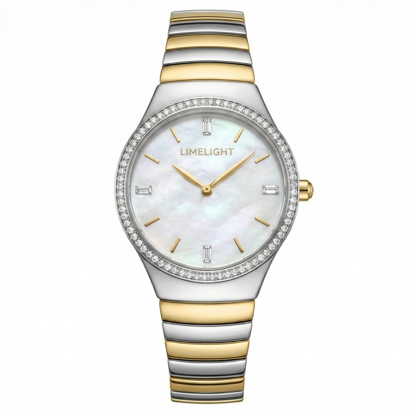 Ethereal Baguette Edition (Mother of Pearls), 34MM Round Case, Quartz Analogue Watch with Metal Strap for Women, 50M Water Resistance