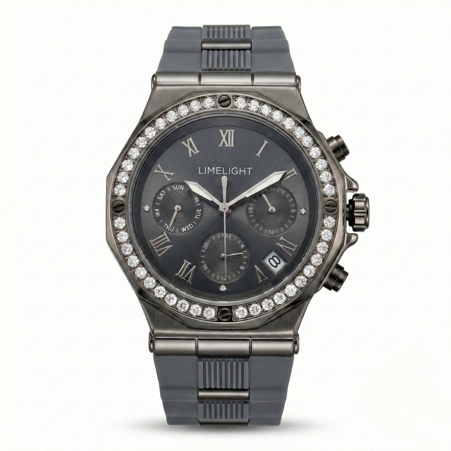 Slate Prime, 45 MM Round Case, Quartz Analogue Watch with Silicon Strap for Men, 100M Water Resistance