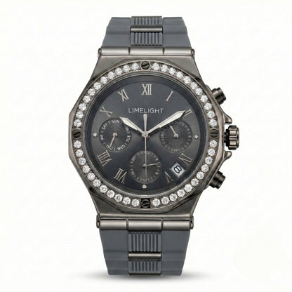 Slate Prime, 45 MM Round Case, Quartz Analogue Watch with Silicon Strap for Men, 100M Water Resistance