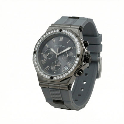 Slate Prime, 45 MM Round Case, Quartz Analogue Watch with Silicon Strap for Men, 100M Water Resistance