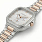 Meridian, 39MM Square Case, Quartz Analogue Watch with Metal Strap for Men, 50M Water Resistance