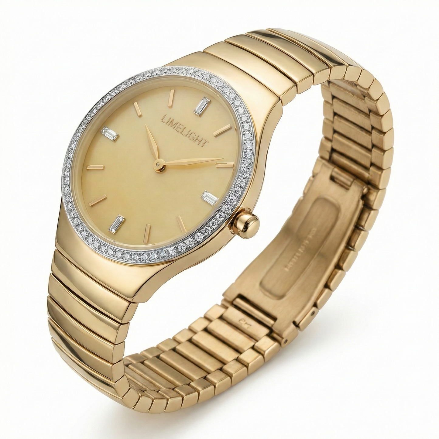 Ethereal Baguette Edition (Mother of Pearls), 34MM Round Case, Quartz Analogue Watch with Metal Strap for Women, 50M Water Resistance