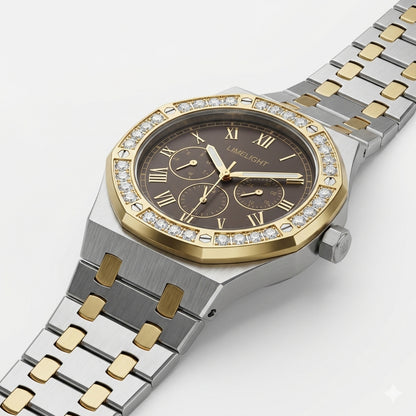 Octavia Royale, 42MM Round Case, Quartz Analogue Watch with Metal Strap for Men, 50 MM Water Resistance