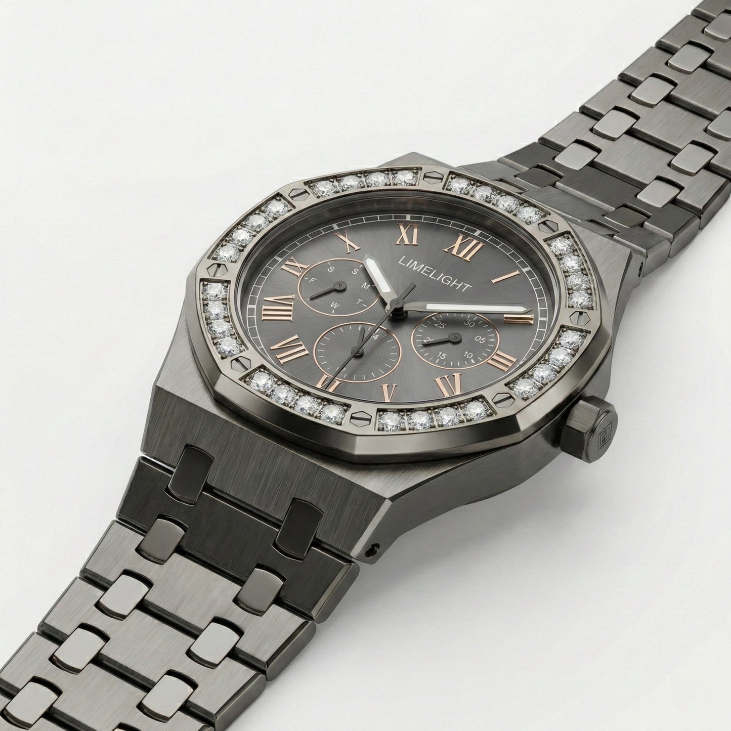 Octavia Royale, 42MM Round Case, Quartz Analogue Watch with Metal Strap for Men, 50 MM Water Resistance