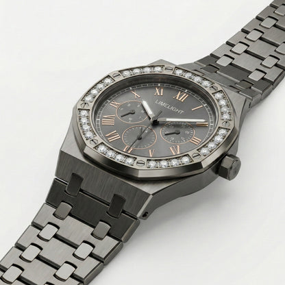 Octavia Royale, 42MM Round Case, Quartz Analogue Watch with Metal Strap for Men, 50 MM Water Resistance