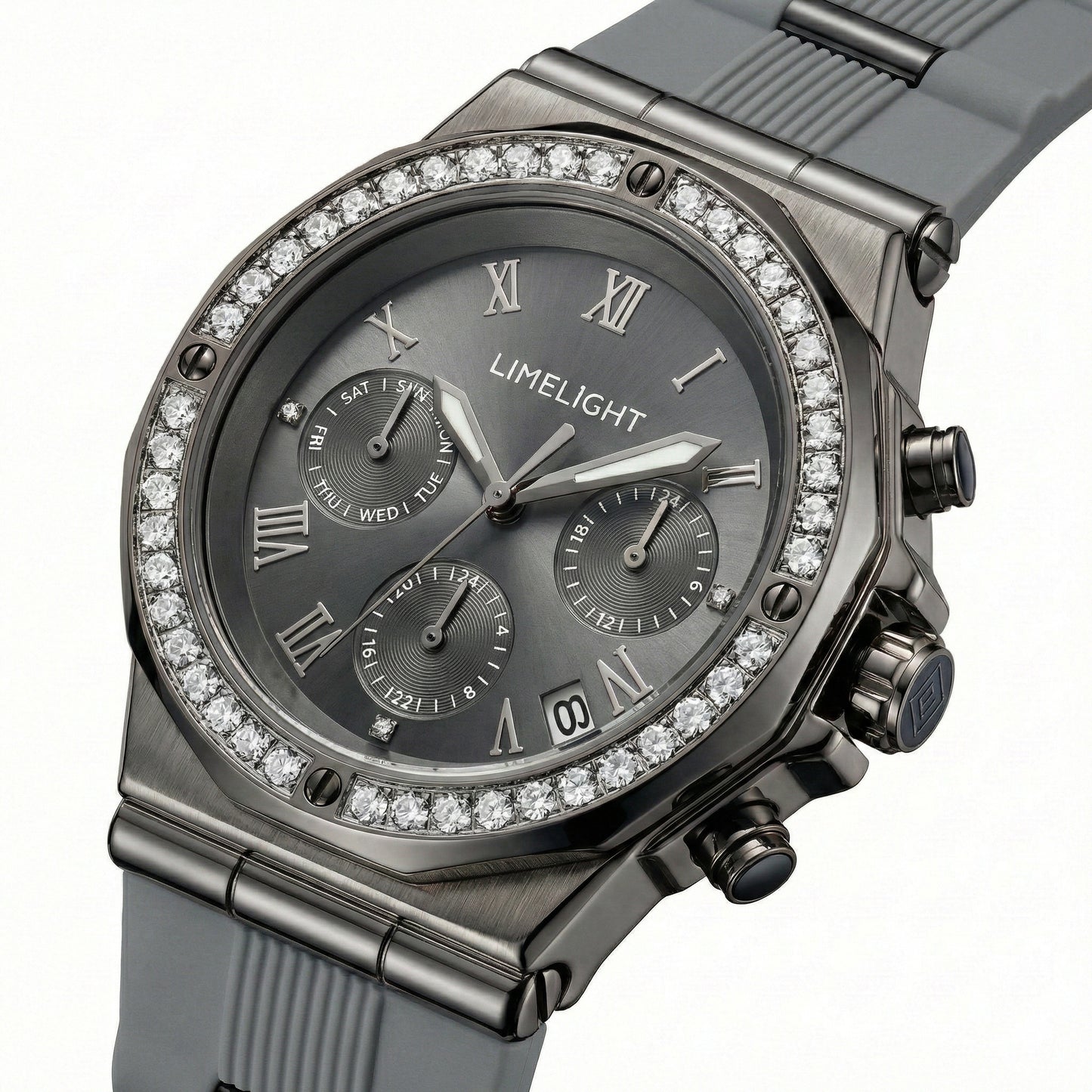 Slate Prime, 45 MM Round Case, Quartz Analogue Watch with Silicon Strap for Men, 100M Water Resistance