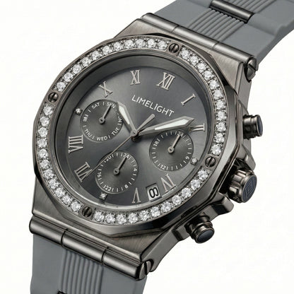 Slate Prime, 45 MM Round Case, Quartz Analogue Watch with Silicon Strap for Men, 100M Water Resistance