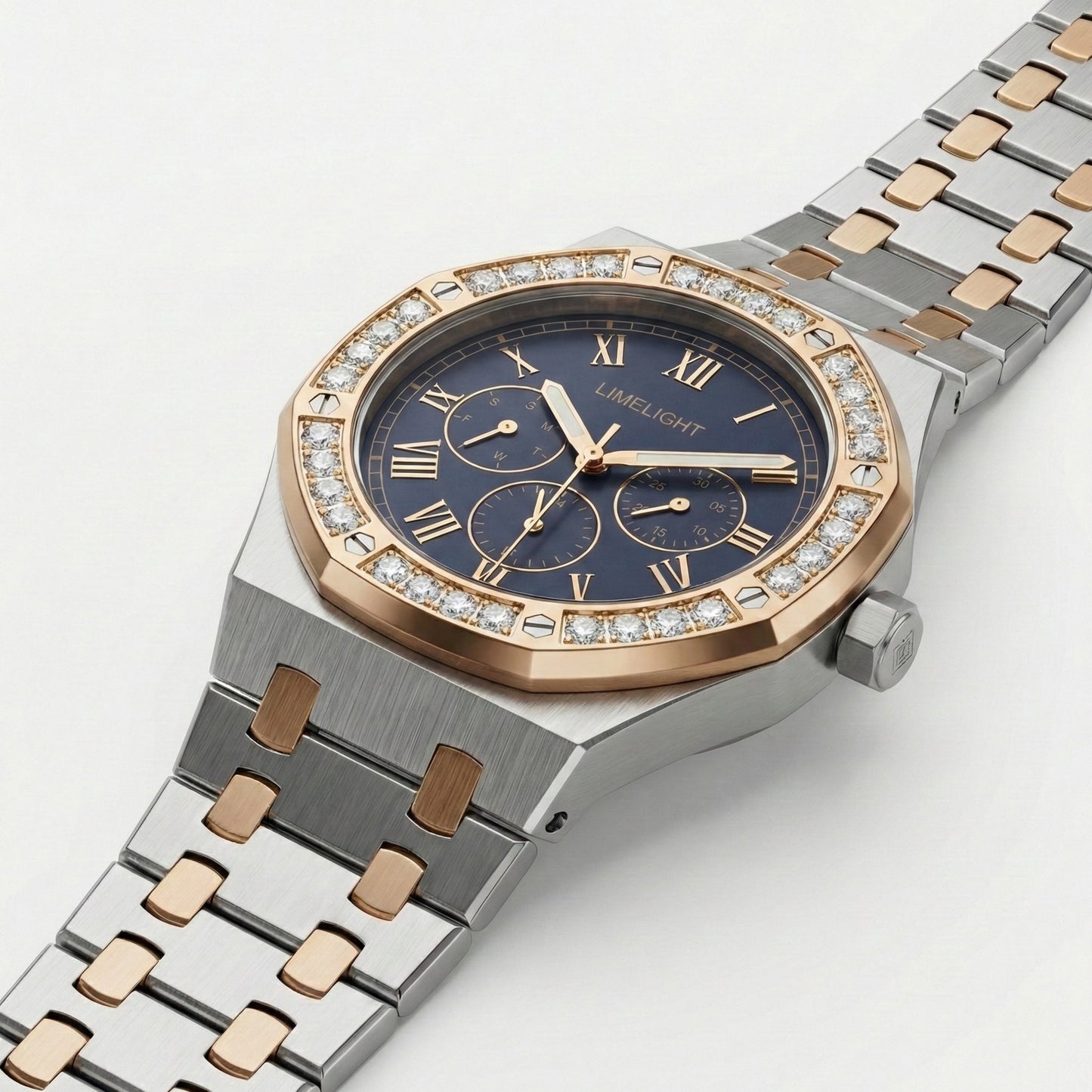Octavia Royale, 42MM Round Case, Quartz Analogue Watch with Metal Strap for Men, 50 MM Water Resistance