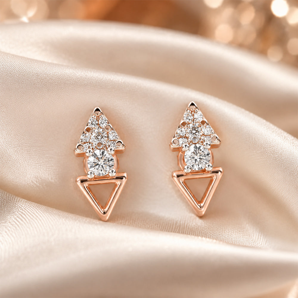 The V Drop Diamond Earrings