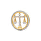 The Eminence Lawyer Single Line Skeleton Diamond Brooch in 925 Silver with Yellow Finish