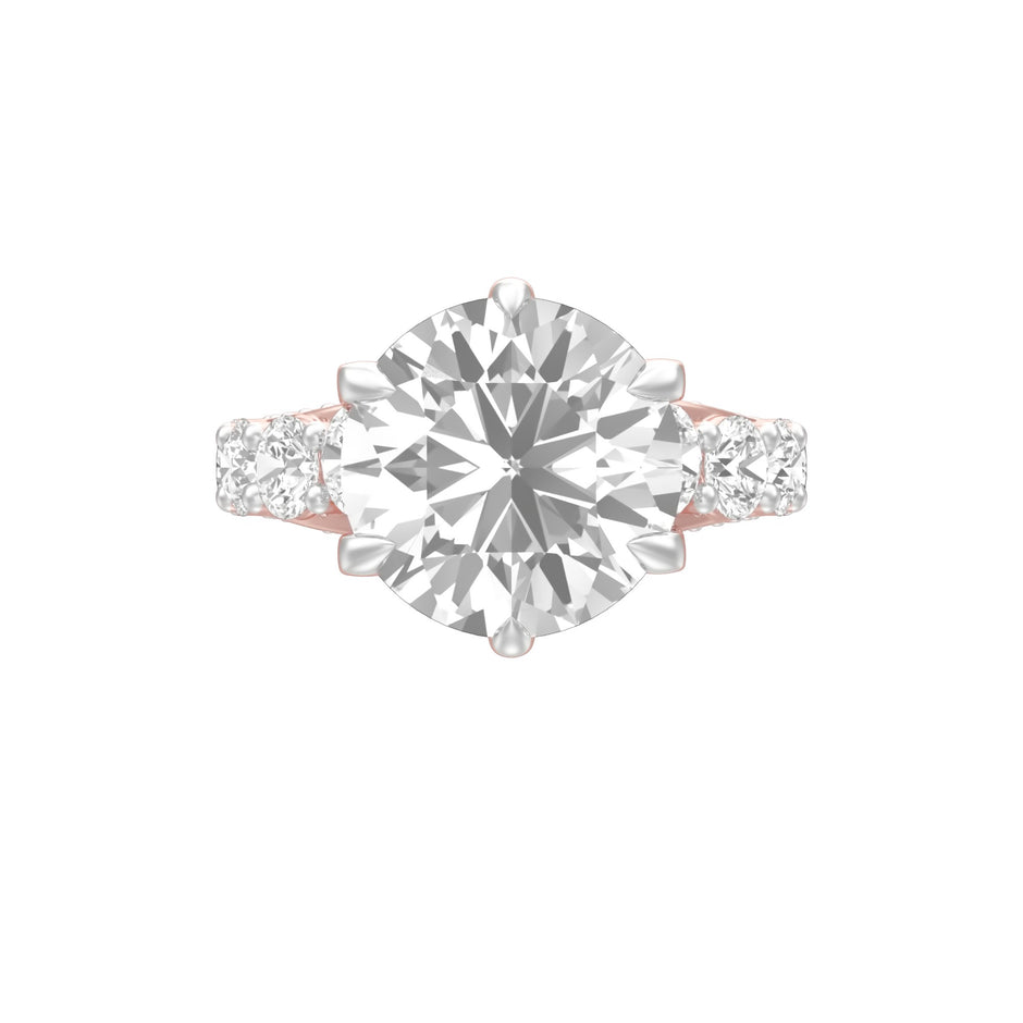 Infinity Round Solitiare Diamond Engagement Ring 18 KT / Rose Gold / 13