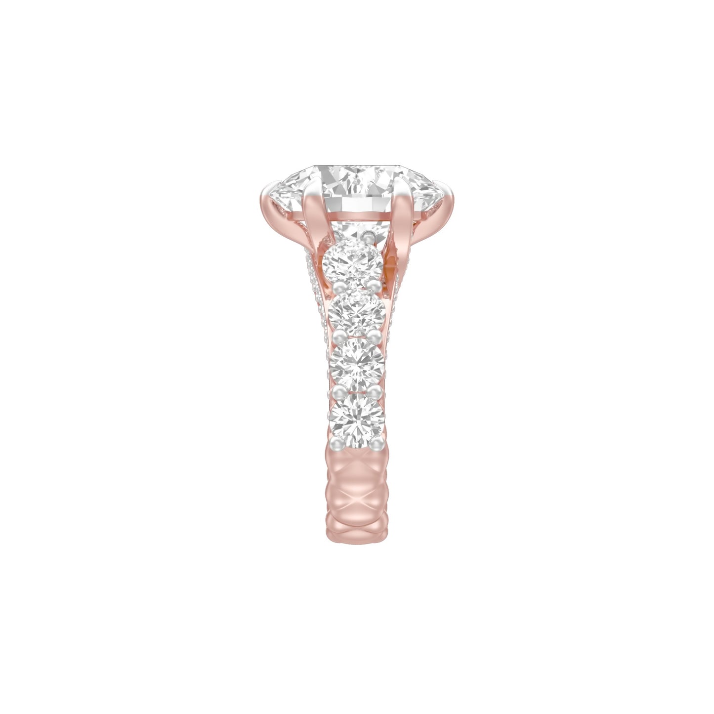Infinity Round Solitiare Diamond Engagement Ring 18 KT / Rose Gold / 13