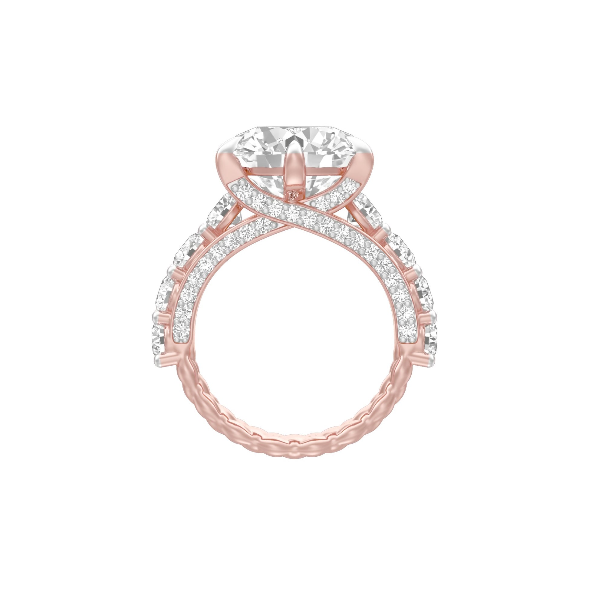Infinity Round Solitiare Diamond Engagement Ring 18 KT / Rose Gold / 13