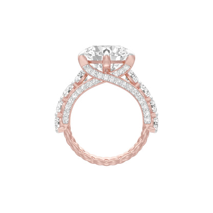 Infinity Round Solitiare Diamond Engagement Ring 18 KT / Rose Gold / 13