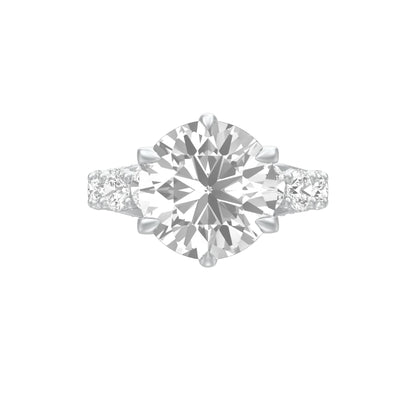 Infinity Round Solitiare Diamond Engagement Ring 18 KT / White Gold / 13
