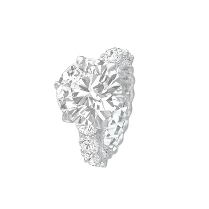 Infinity Round Solitiare Diamond Engagement Ring 18 KT / White Gold / 13