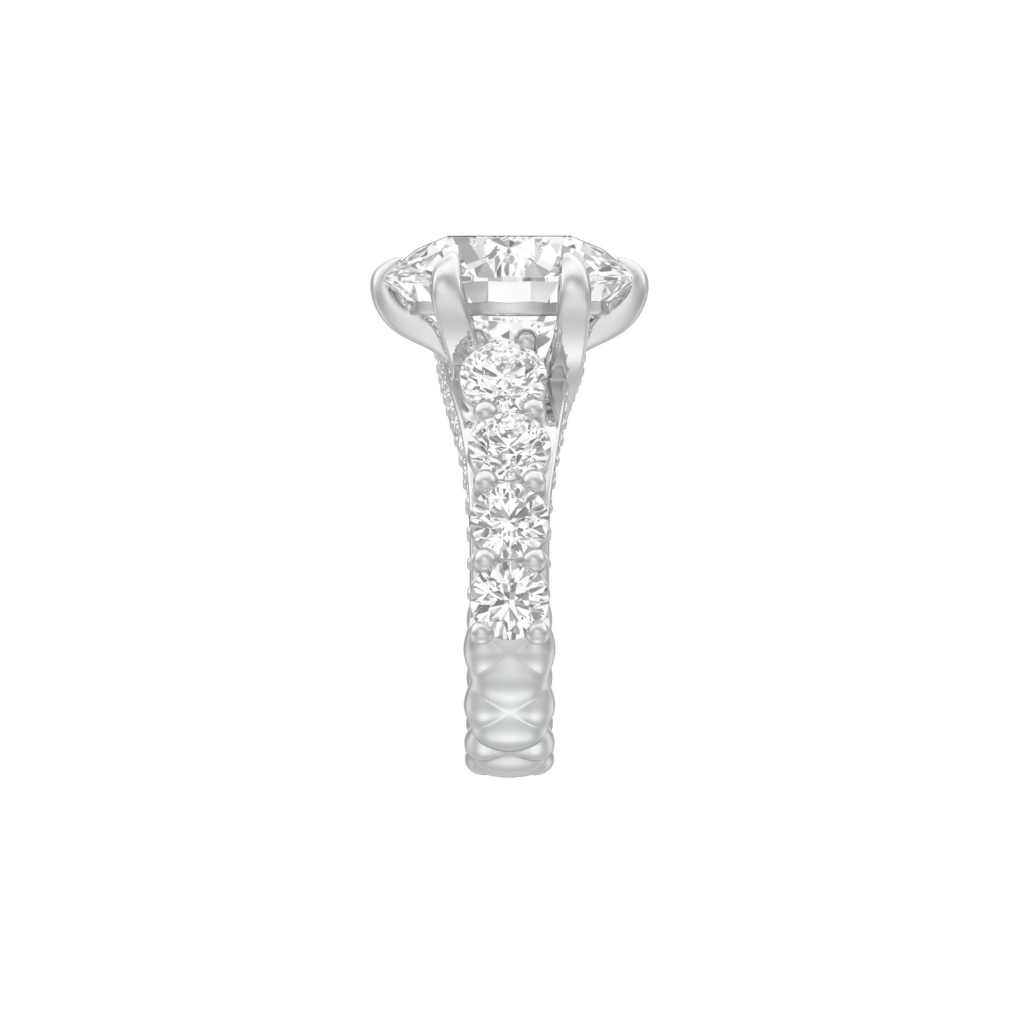 Infinity Round Solitiare Diamond Engagement Ring 18 KT / White Gold / 13