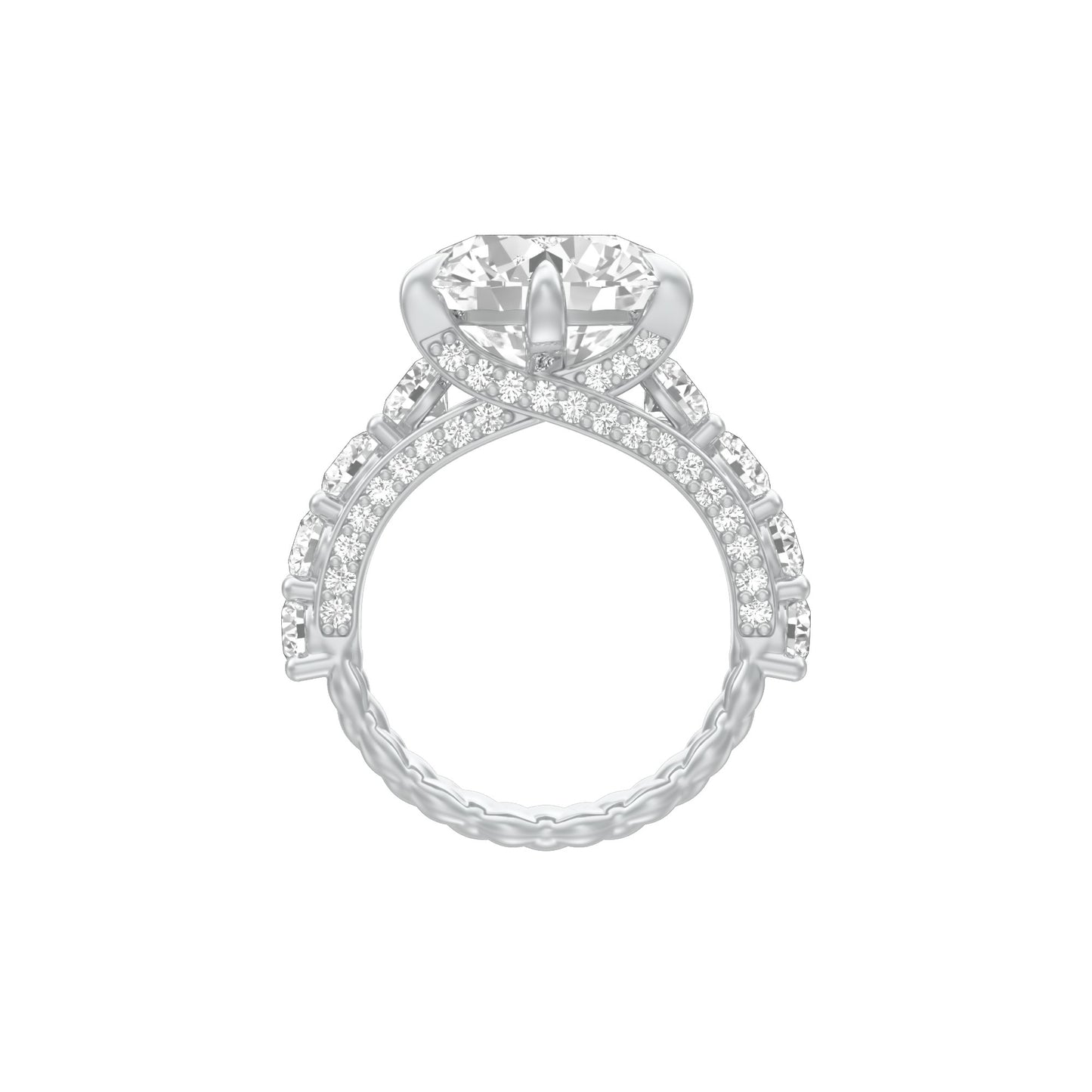 Infinity Round Solitiare Diamond Engagement Ring 18 KT / White Gold / 13