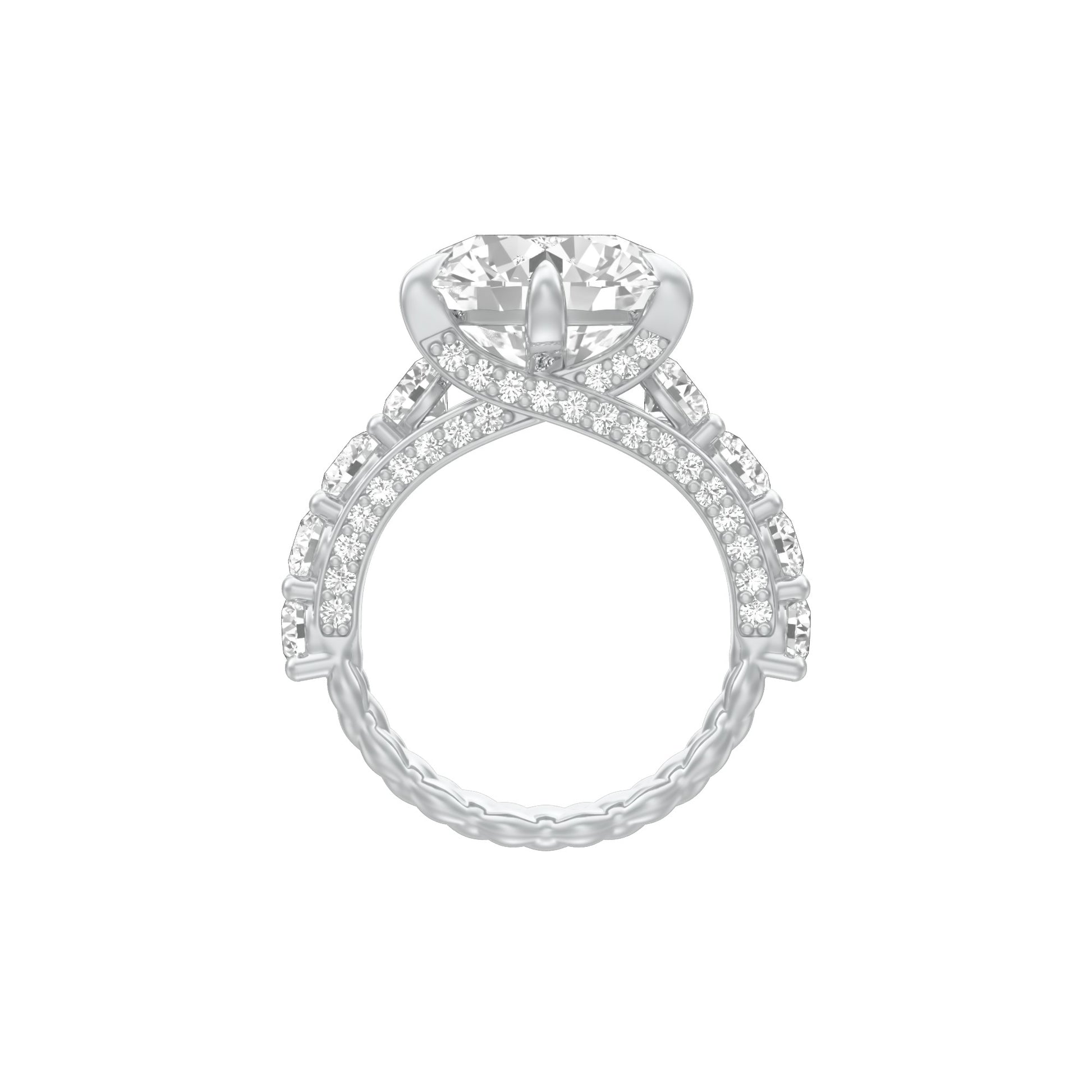 Infinity Round Solitiare Diamond Engagement Ring 18 KT / White Gold / 13