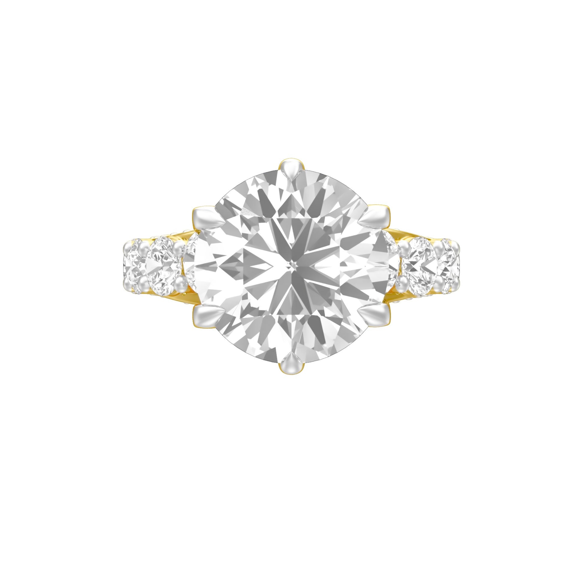 Infinity Round Solitiare Diamond Engagement Ring 18 KT / Yellow Gold / 13
