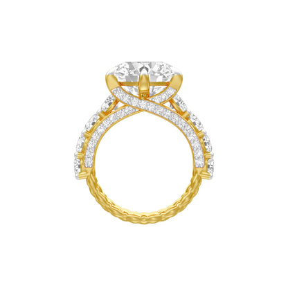 Infinity Round Solitiare Diamond Engagement Ring 18 KT / Yellow Gold / 13