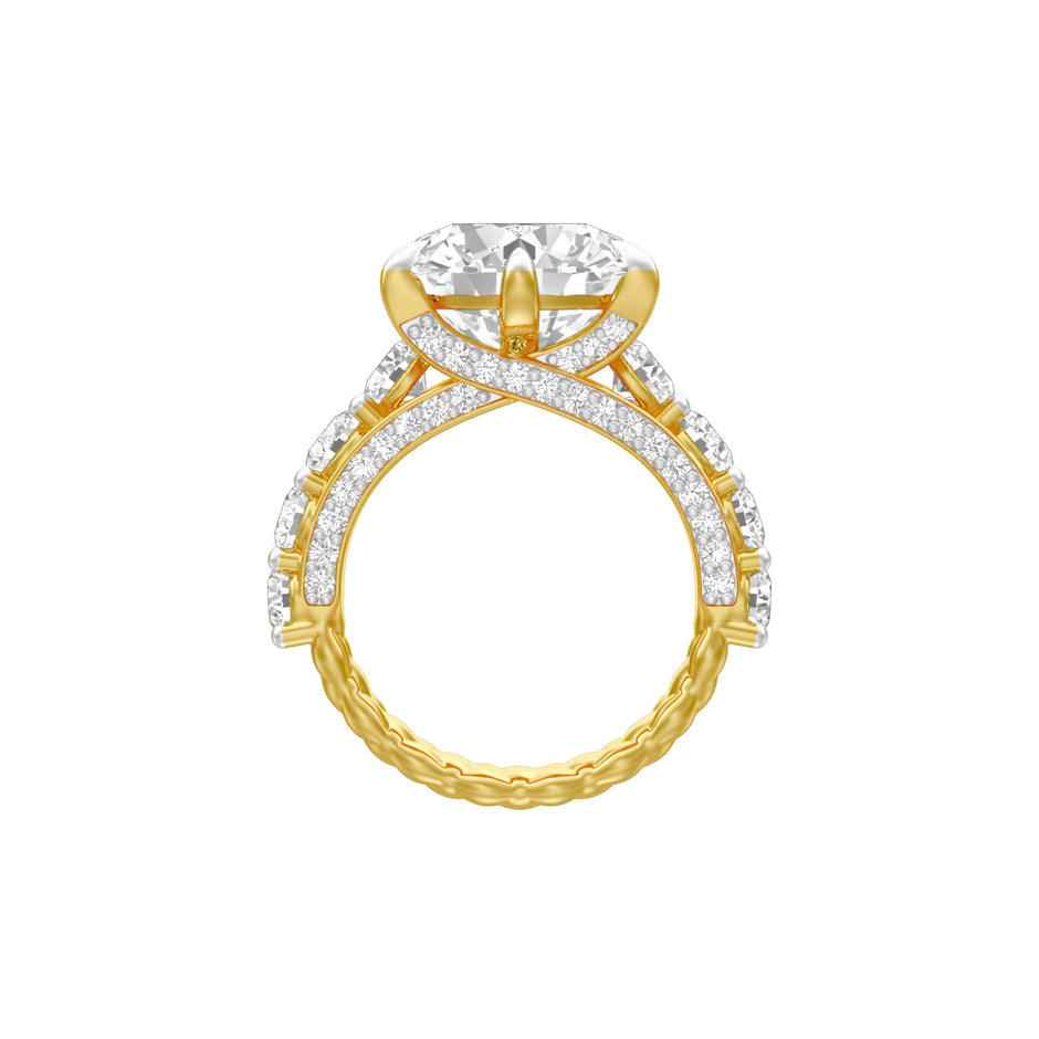 Infinity Round Solitiare Diamond Engagement Ring 18 KT / Yellow Gold / 13