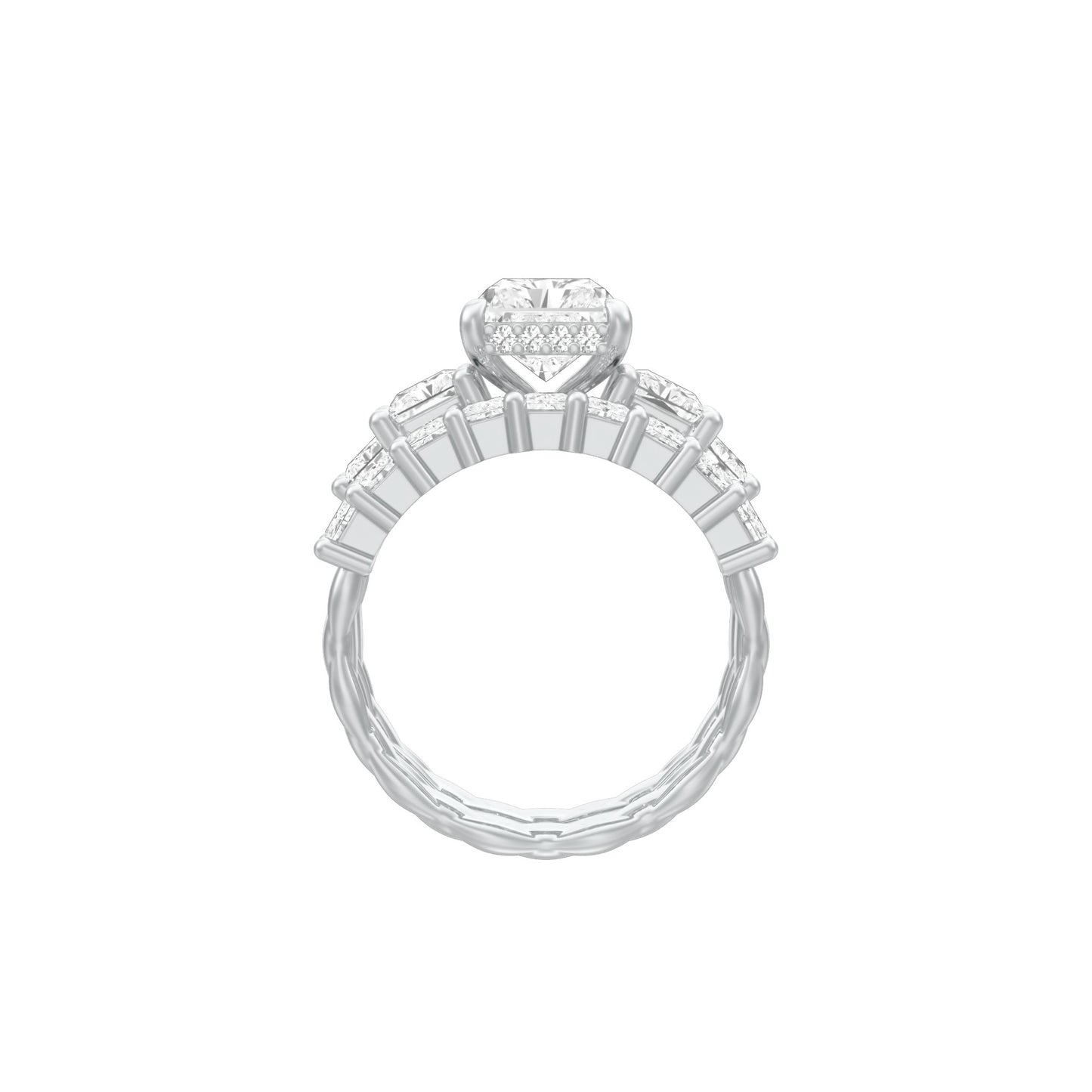 The Radiant Round Shine Engagement Ring 18 KT / White Gold / 13